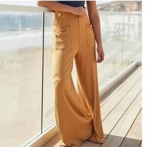 Fp movement blissed out ribbed lounge wide leg sweatpants size S blue